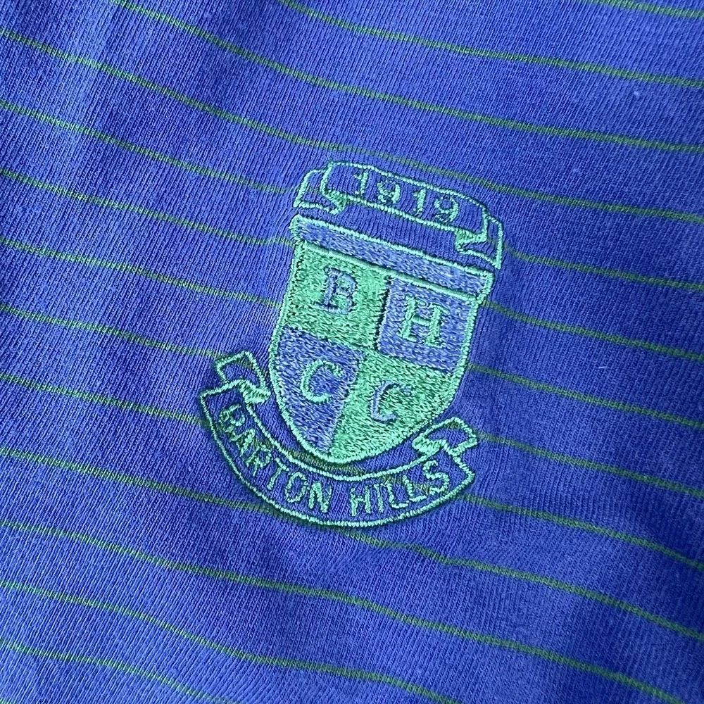 Polo Golf Ralph Lauren Blue w/ Green Stripe Stretch Lisle S/S Polo Shirt Mens XL
